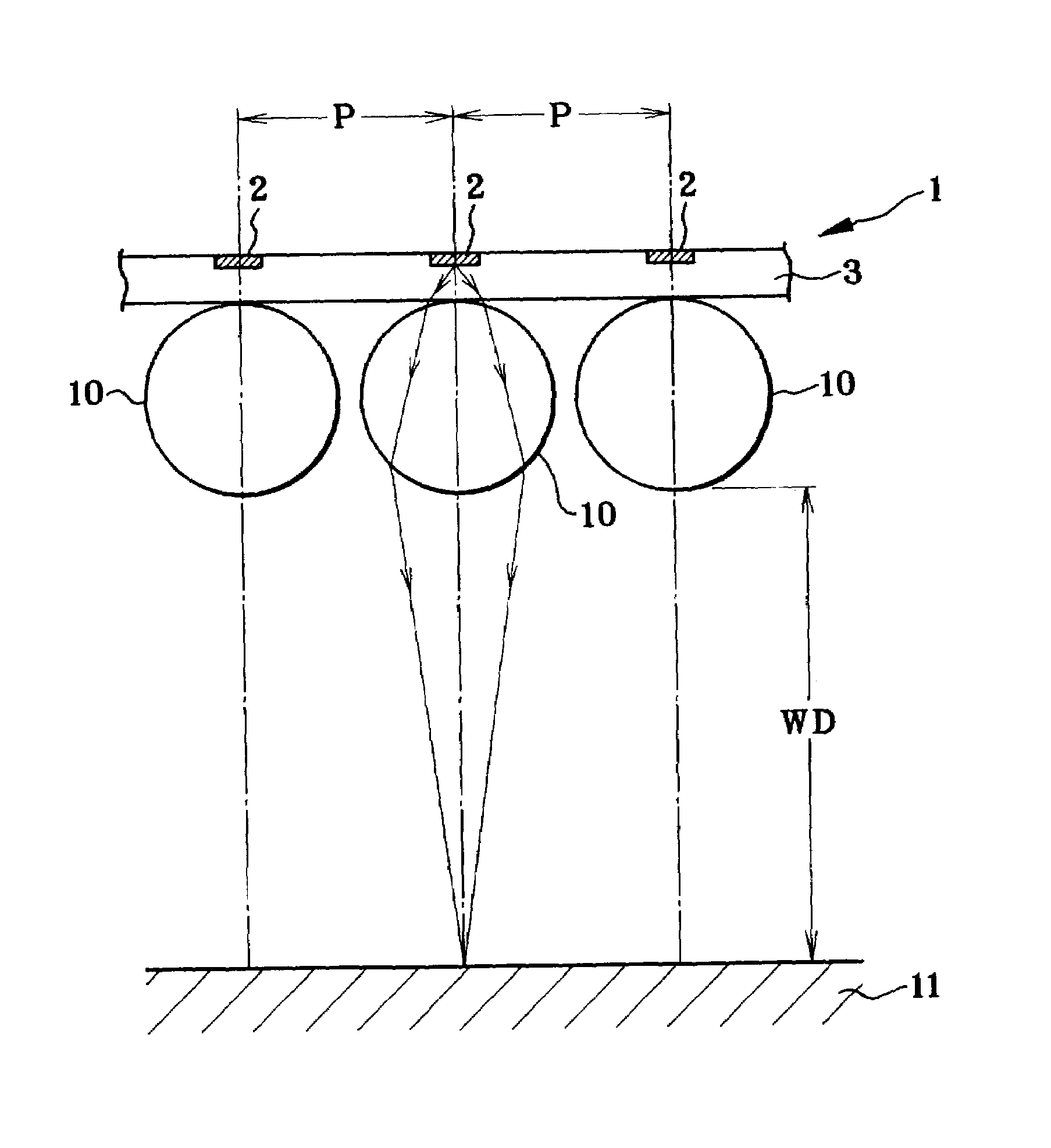 Optical writing head such as organic EL array exposure head, method of manufacturing the same, and image forming apparatus using the same