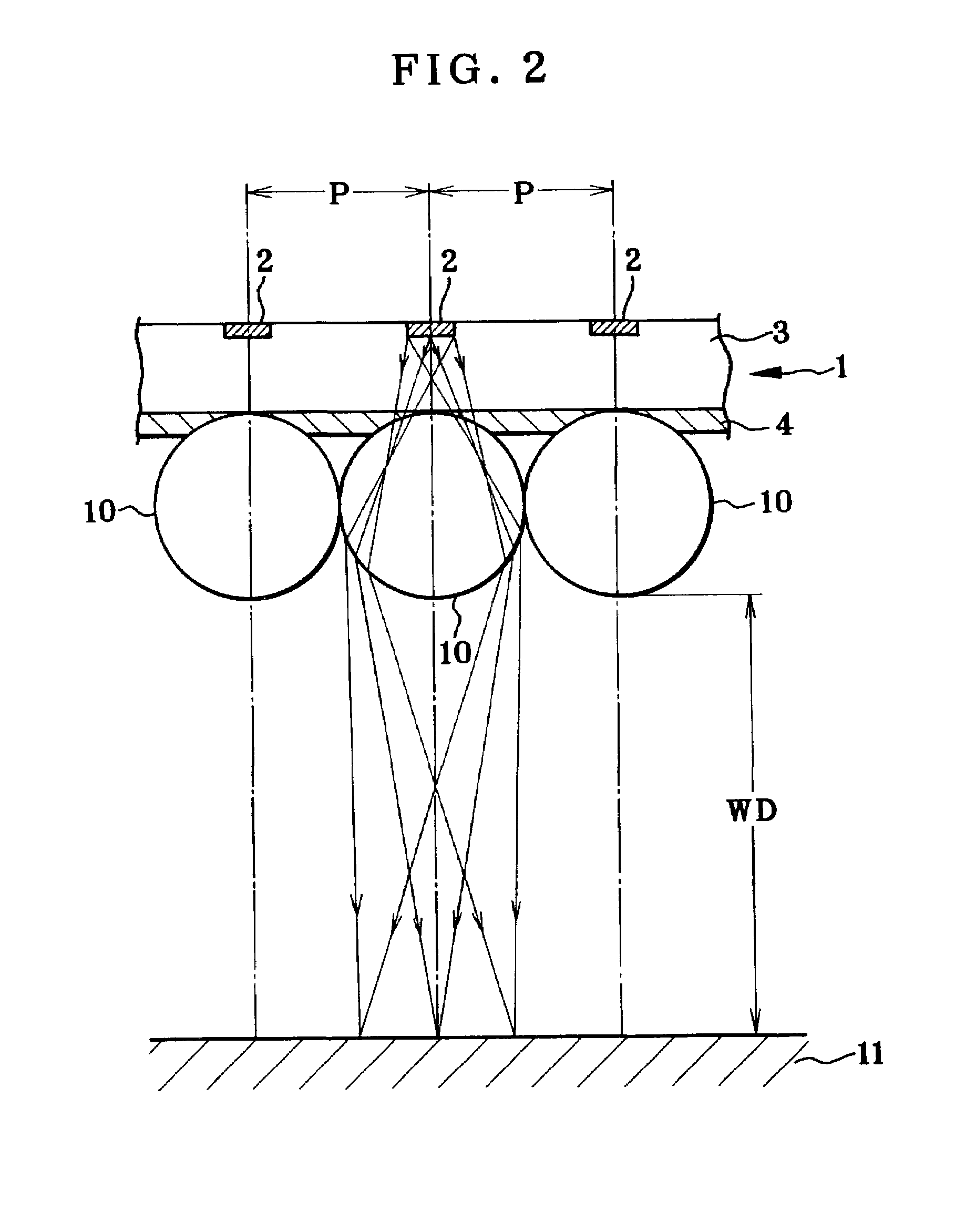 Optical writing head such as organic EL array exposure head, method of manufacturing the same, and image forming apparatus using the same