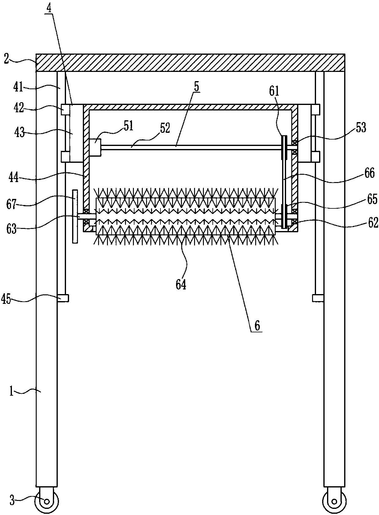 Bed surface cleaning device of gastroenterology department examination CT bed