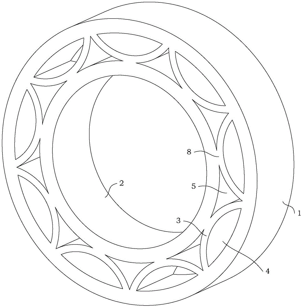 Radial-bearing flexible protecting bearing for magnetic suspension high-speed rotating equipment