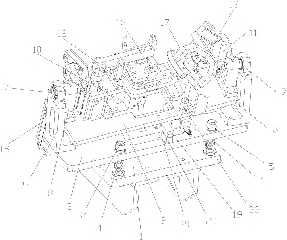 Clamp for performing point welding on two points on arc face of workpiece