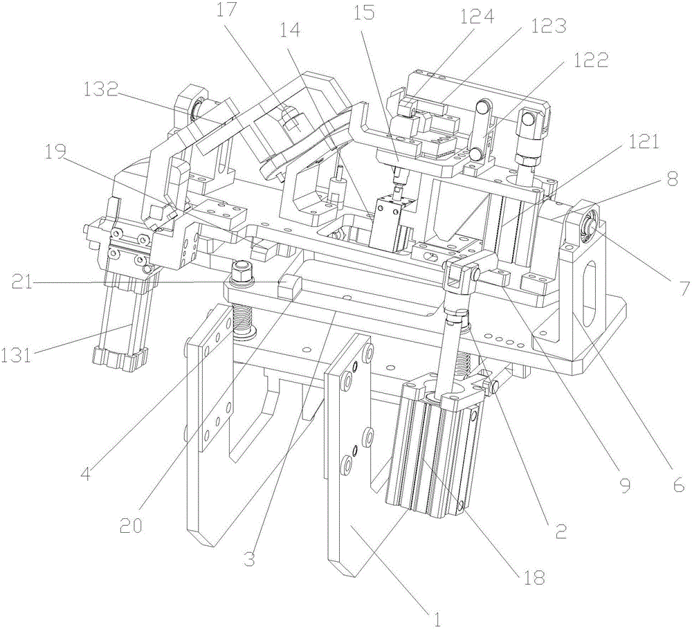 Clamp for performing point welding on two points on arc face of workpiece