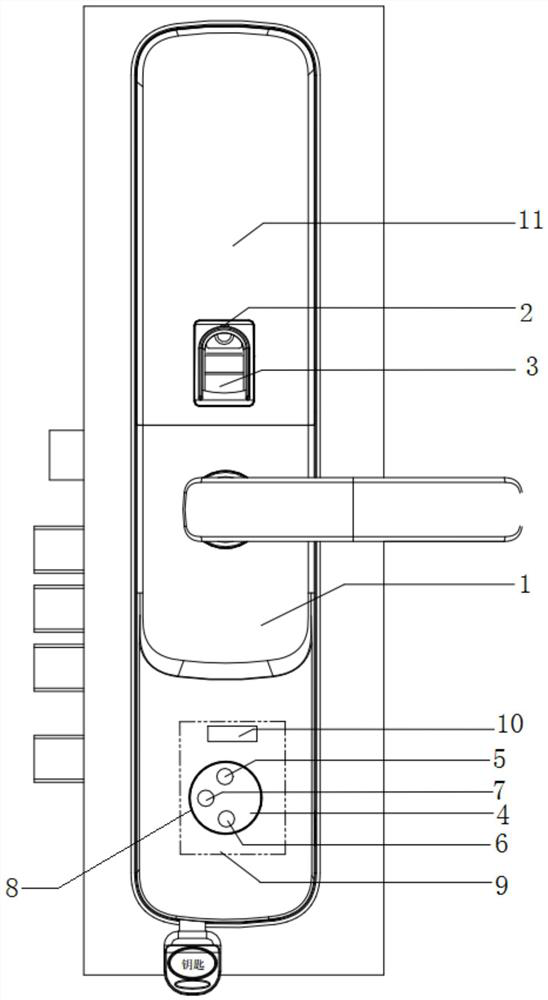 Low-power-consumption intelligent lighting fingerprint lock and lighting method thereof