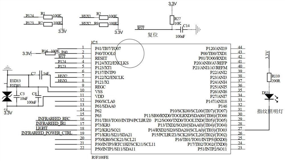 Low-power-consumption intelligent lighting fingerprint lock and lighting method thereof