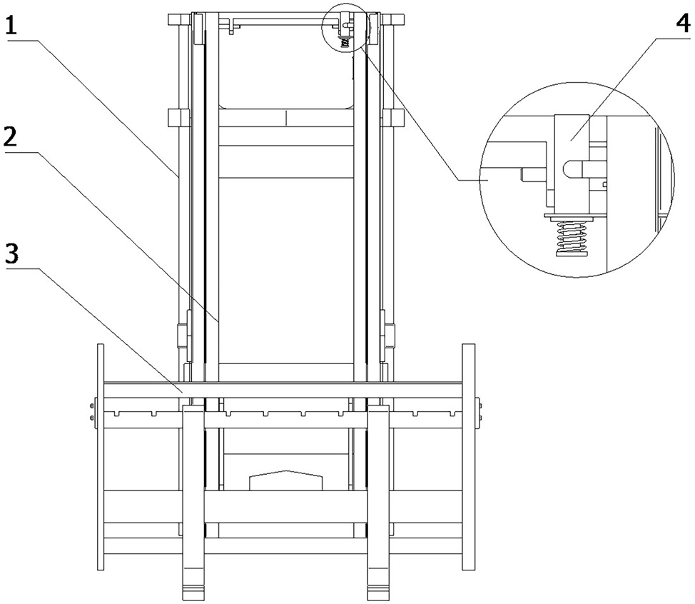 A forklift mast with buffer structure