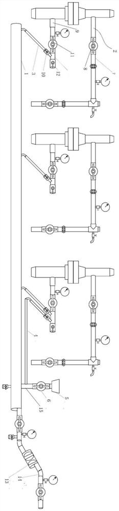 Cluster well group oil production well chemical adding and associated gas recovery device