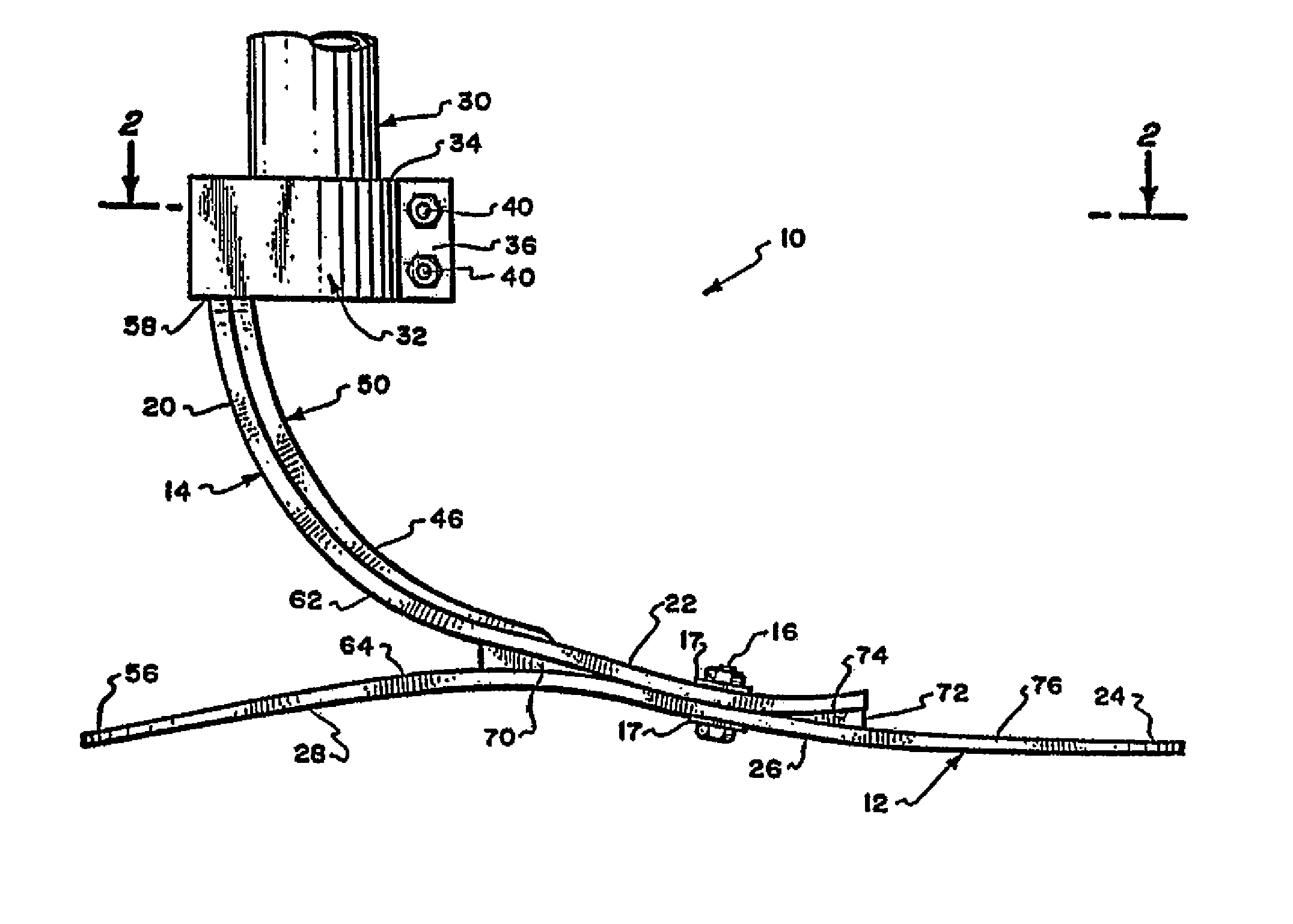 Prosthetic foot having curved ankle section