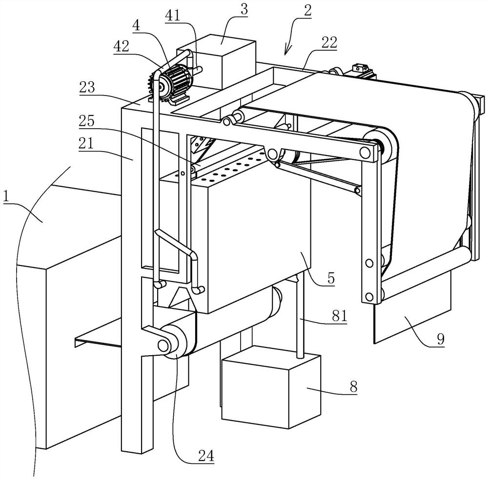 Spray type anti-static finishing device and fabric anti-static finishing process