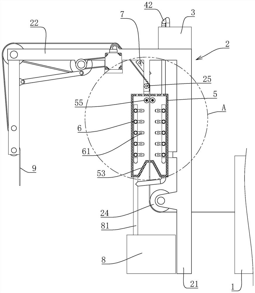 Spray type anti-static finishing device and fabric anti-static finishing process