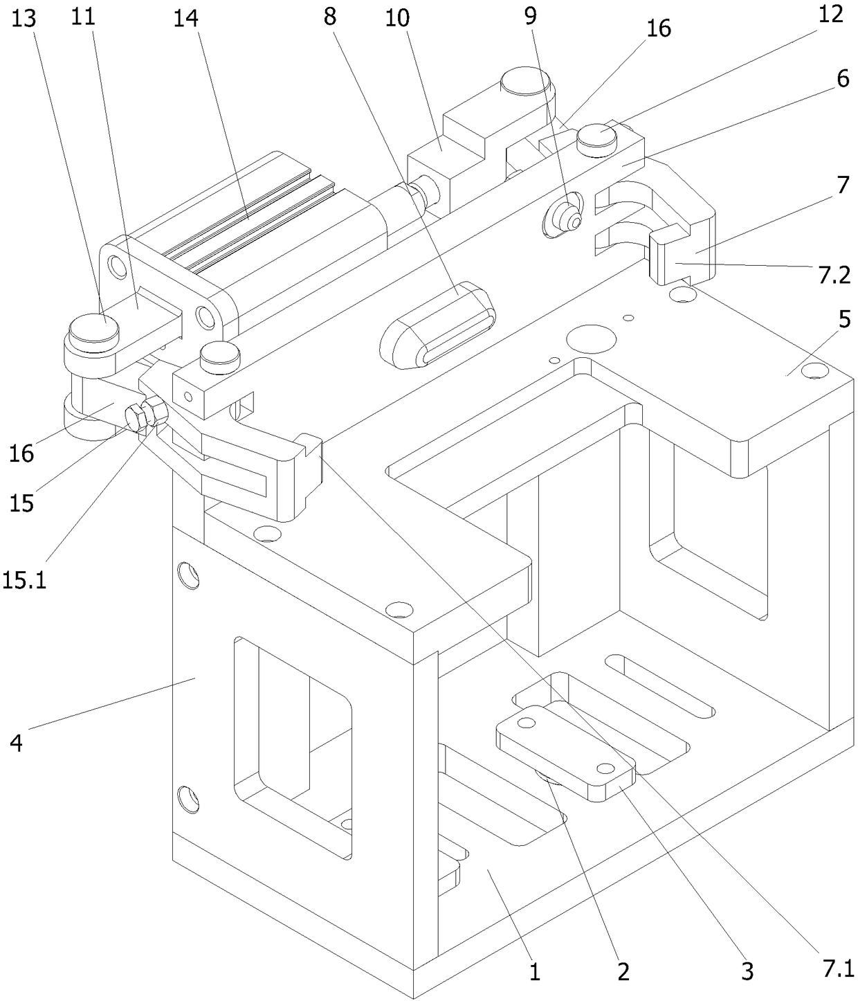 Clamping device for filling vehicle shock absorber