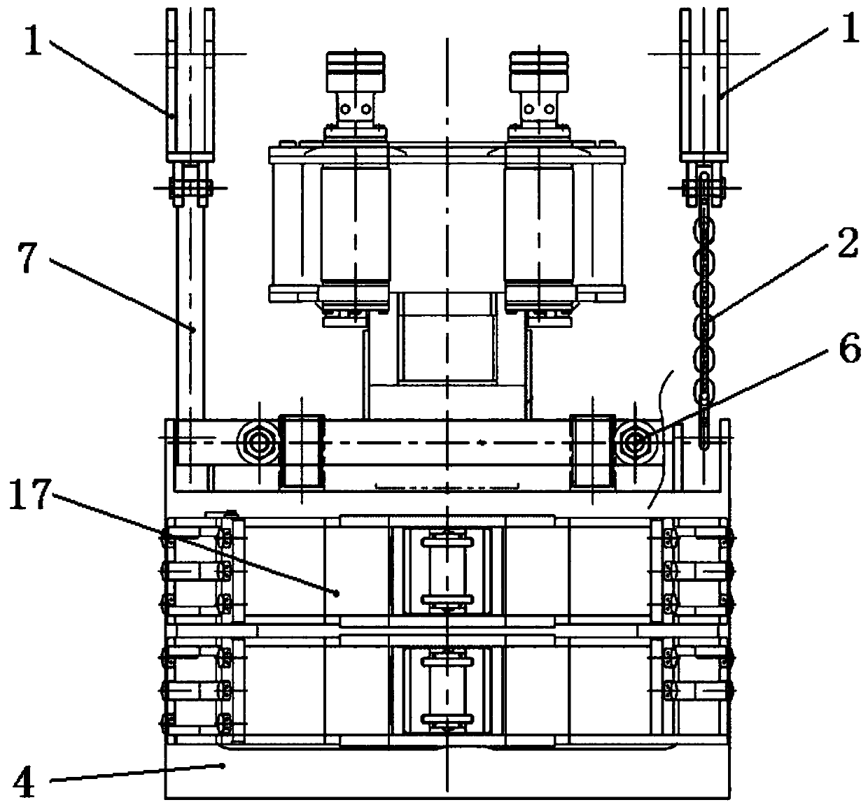 Iron roughneck floating type tong head hanging device and debugging method thereof