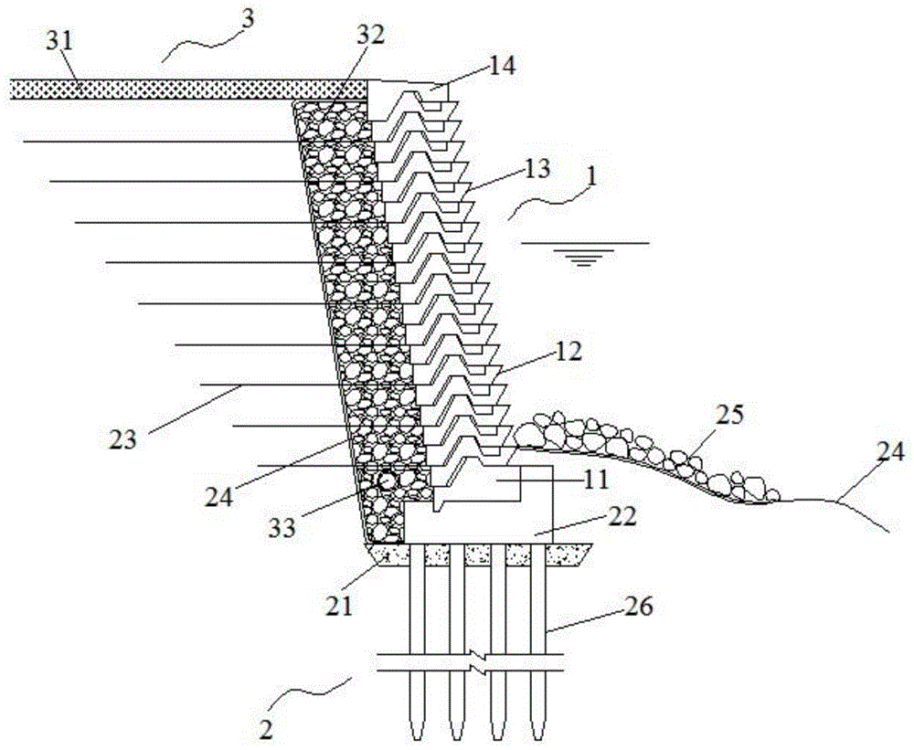 Ecological soil engineering structure of combined n-shaped building block