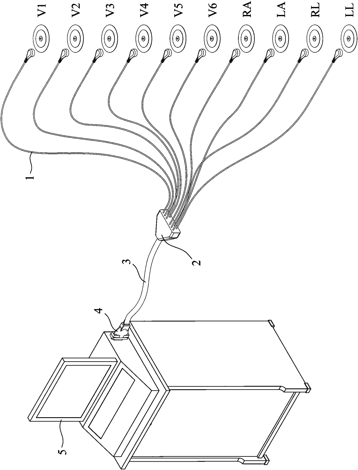 Disposable electrocardiogram connecting device and method for same