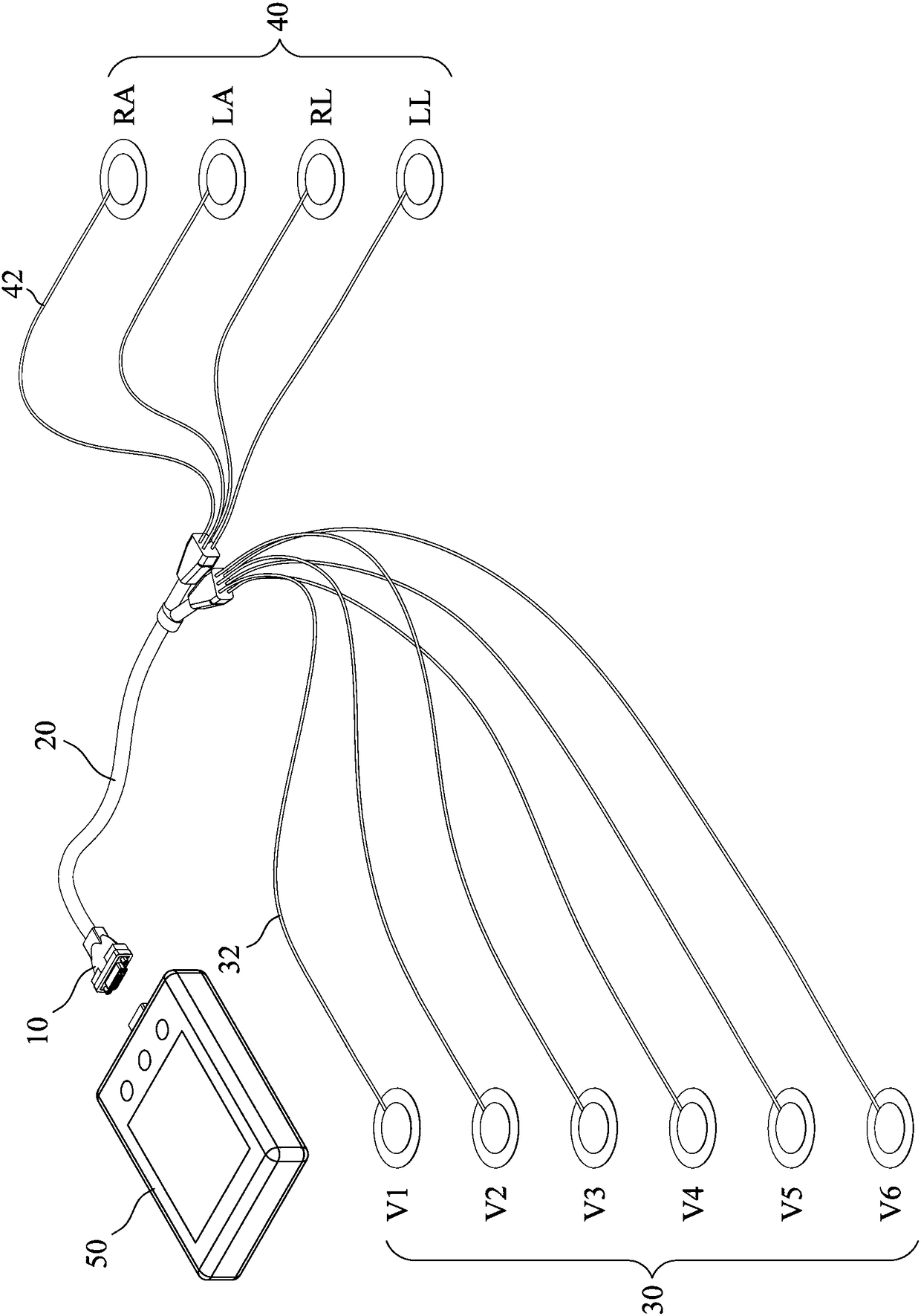 Disposable electrocardiogram connecting device and method for same