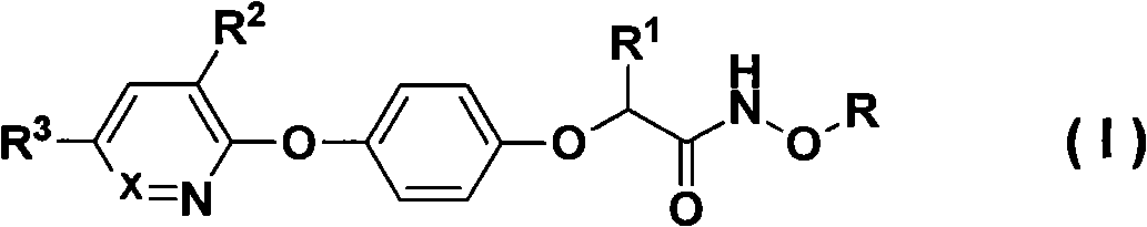 N-oxyaryloxyphenoxy carboxylic acid amide compound with bioactivity and preparation method thereof