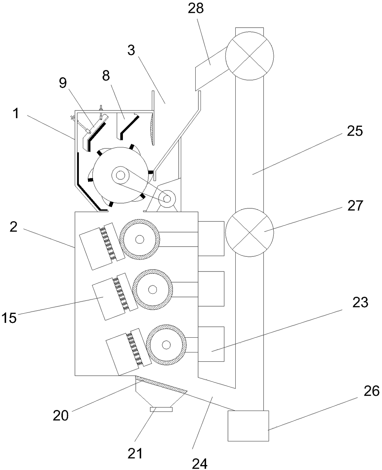 Material crushing and fine grinding device