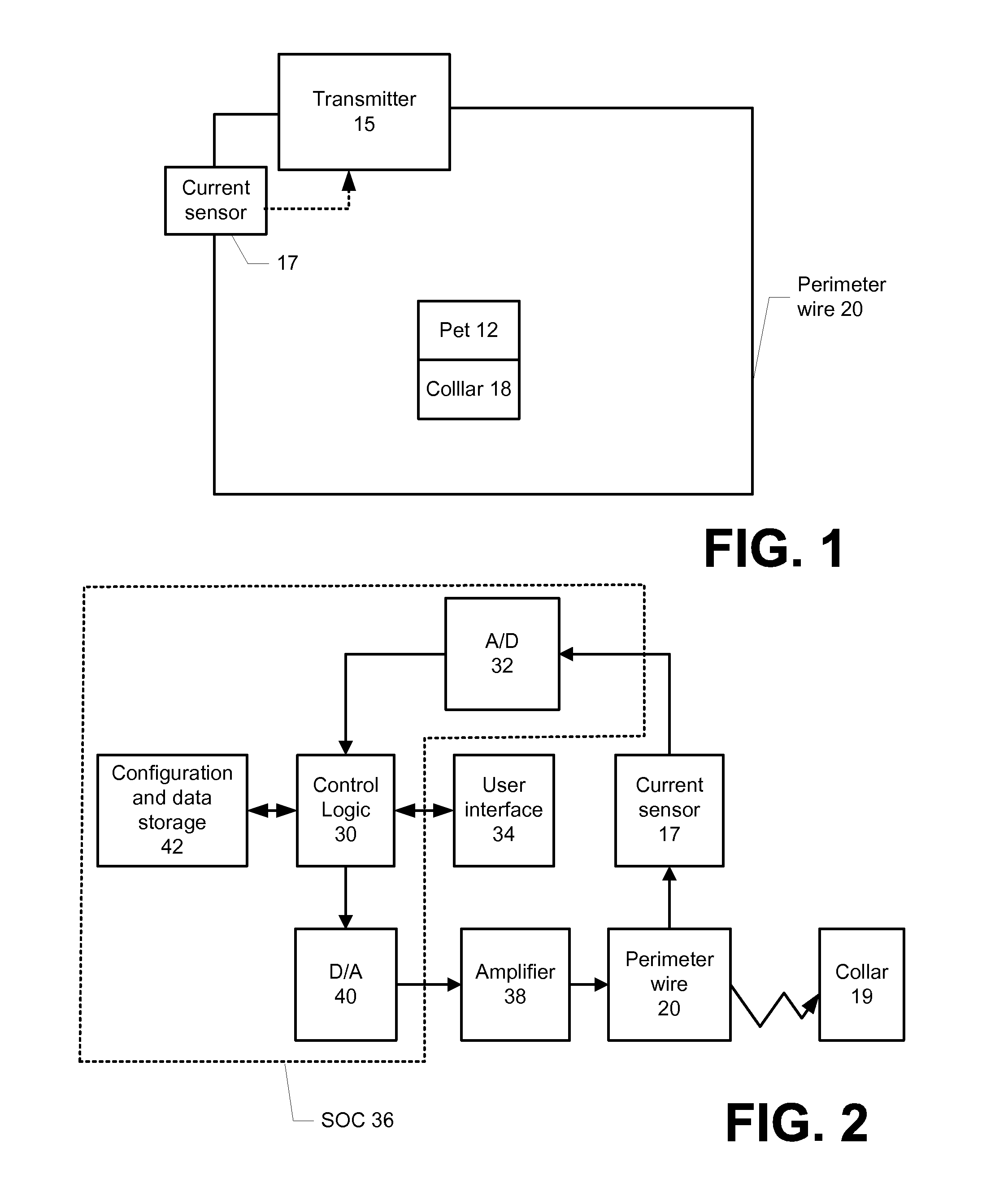 Transmitter for driving a perimeter wire of an animal movement control system