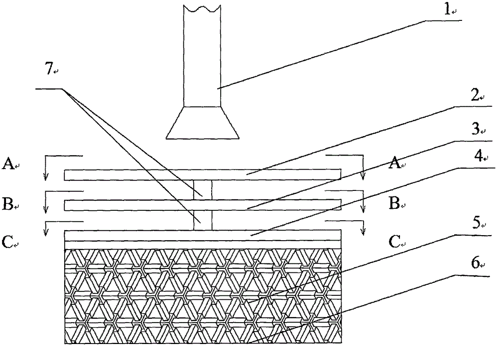 Rectifying-tower multilevel distributer for sassafras oil refinement