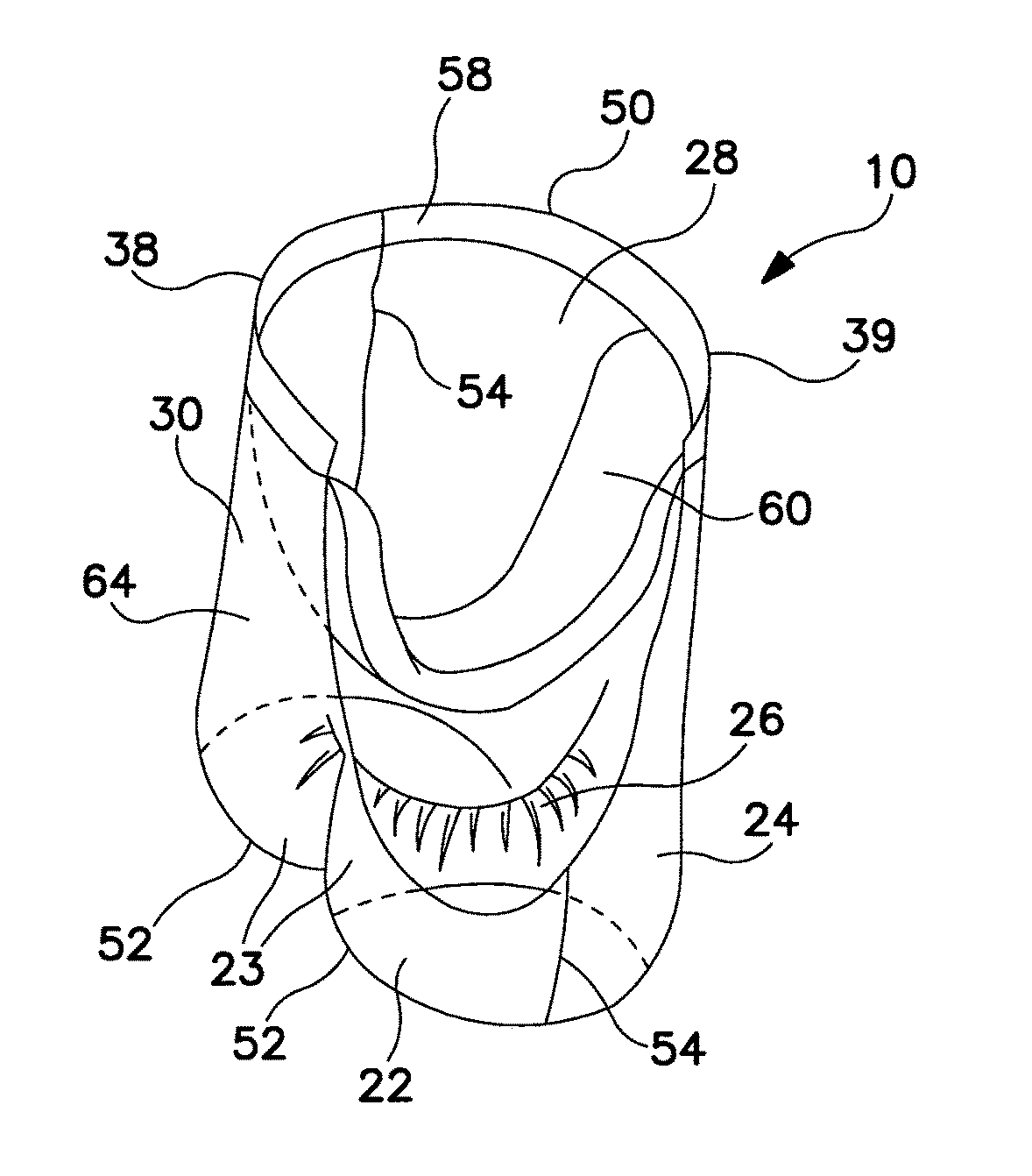 Process of making boxer shorts from a web with various leg opening shapes