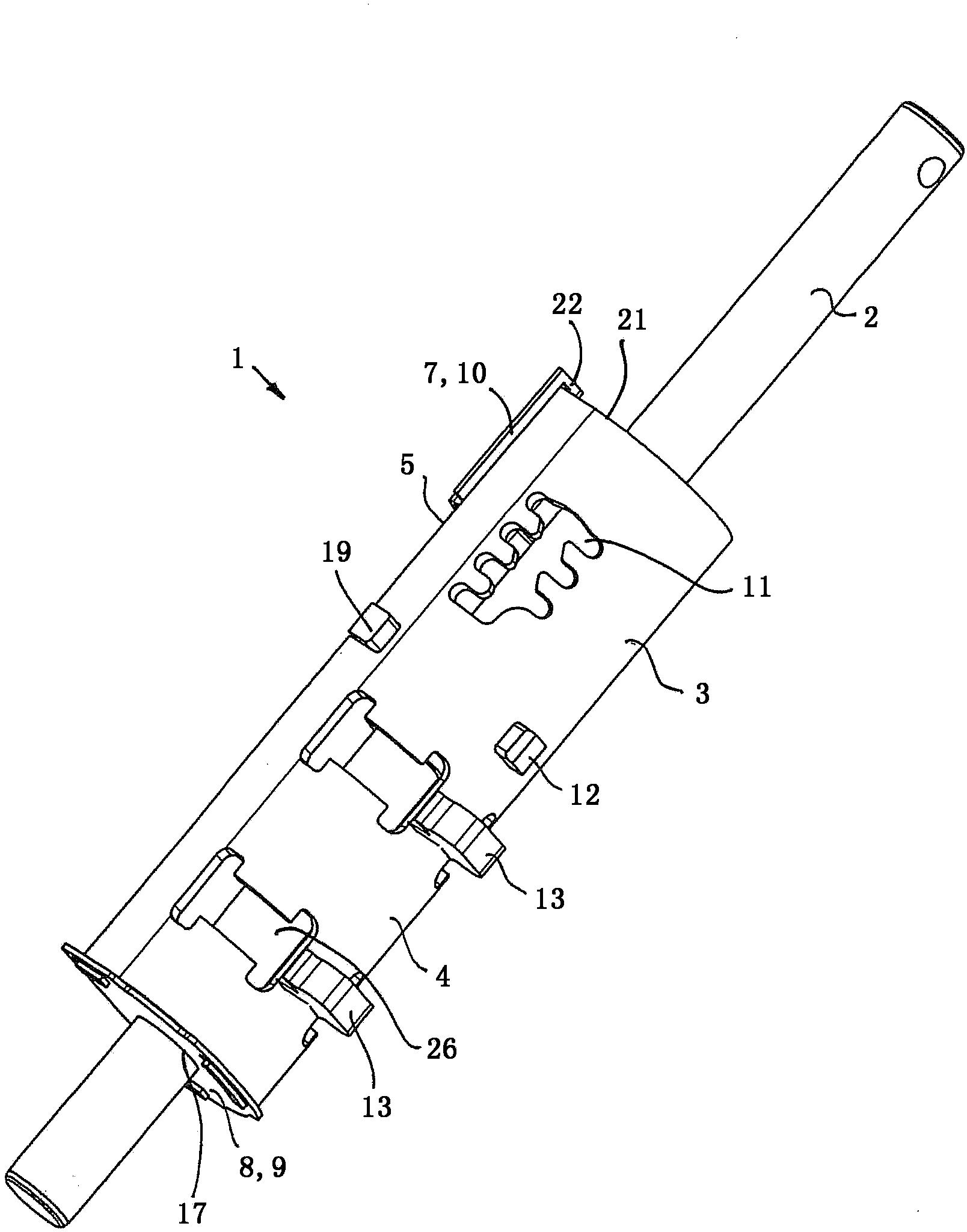 Selector shaft with an open sleeve