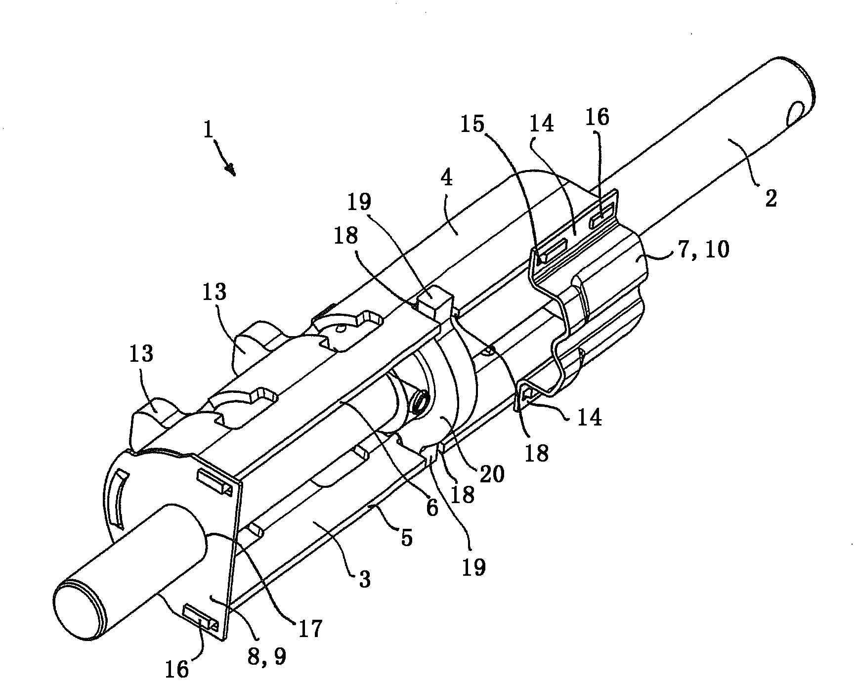 Selector shaft with an open sleeve