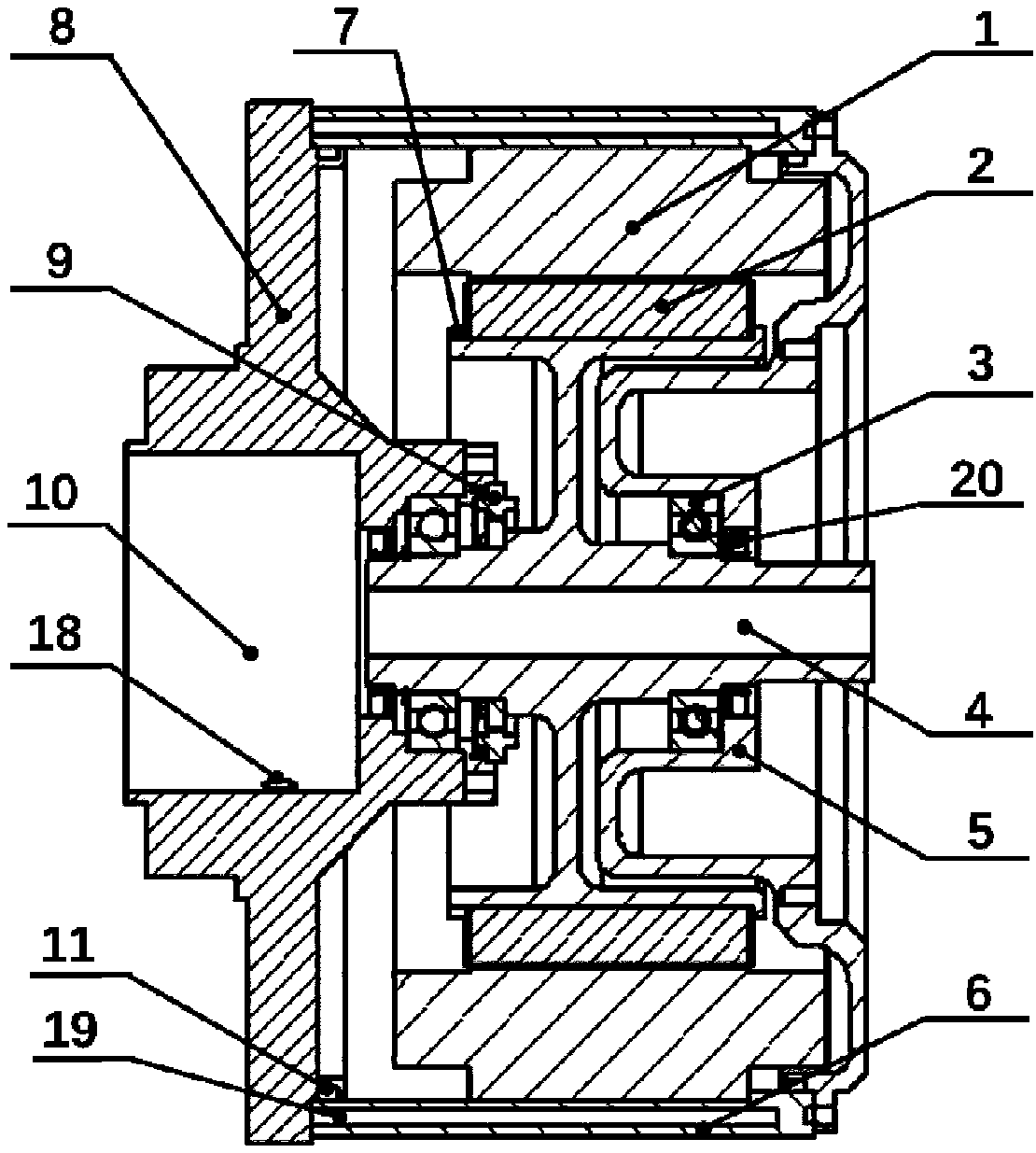 High-power high-reliability six-phase permanent magnet fault-tolerant hub motor used for electric armored vehicle