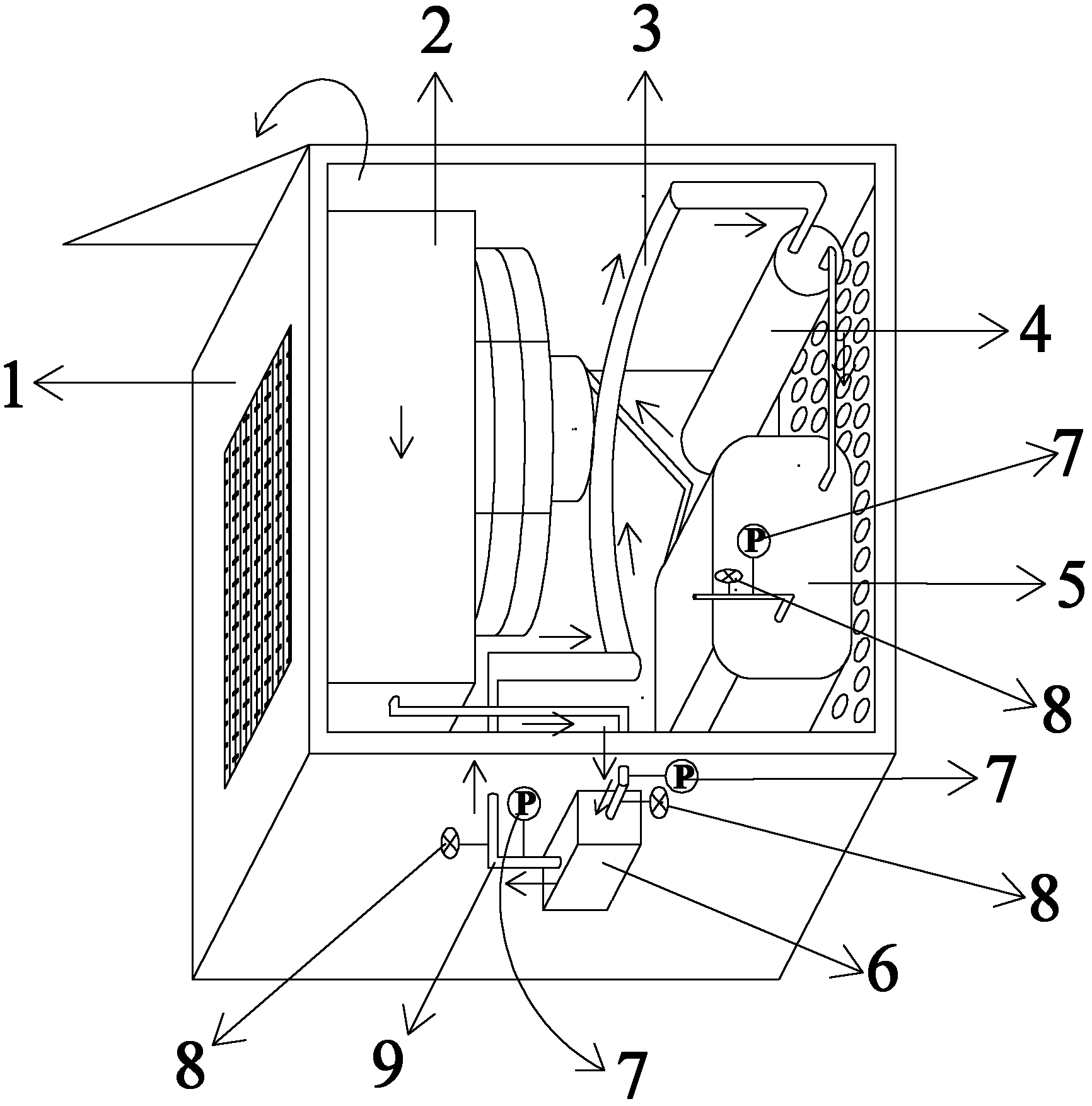 Portable temperature-equalizing type spraying cooling circulating system for high-power electronic component