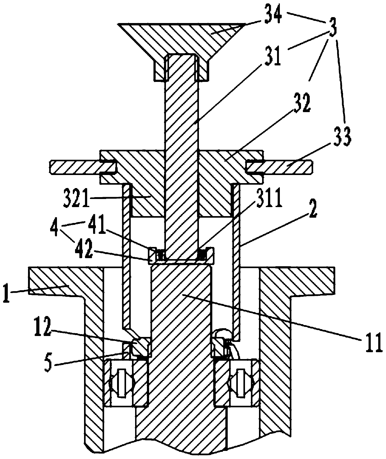 Assembling device for stop gasket