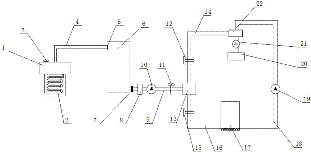 Water supply improvement device used for small ground source heat pump