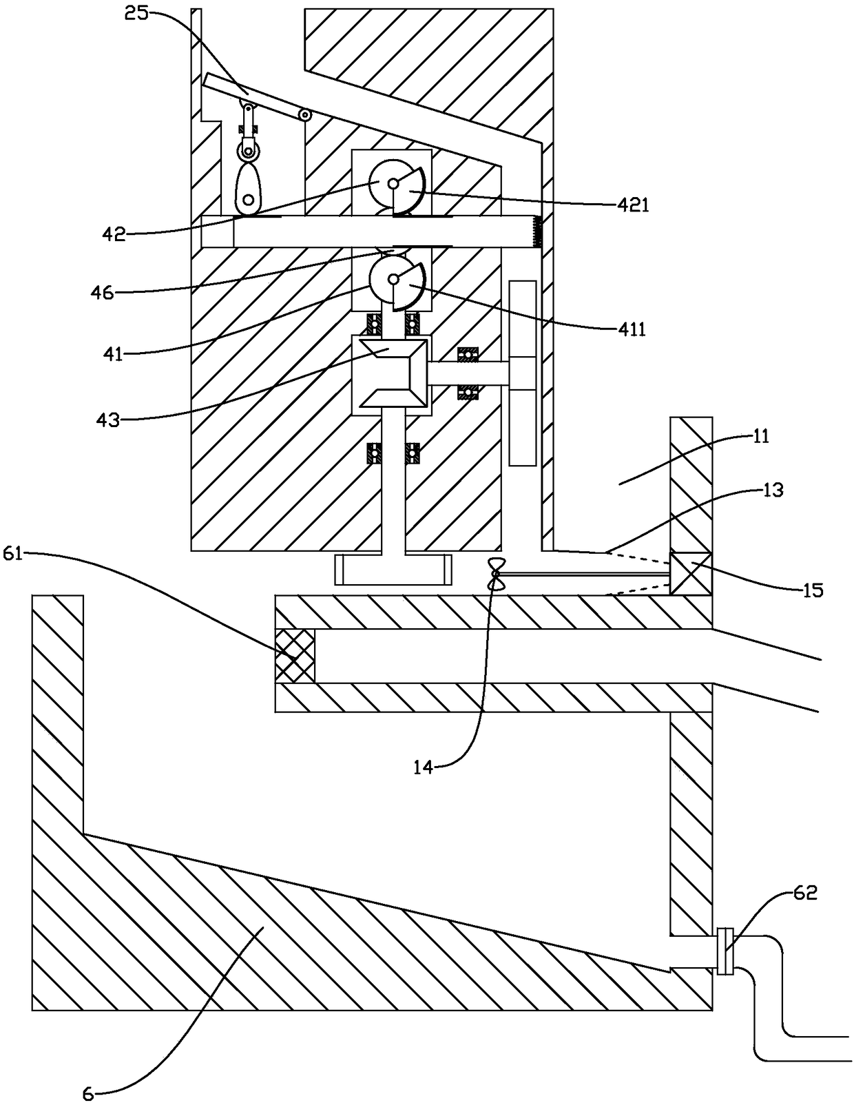 Plug-flow distribution type sewage treatment device