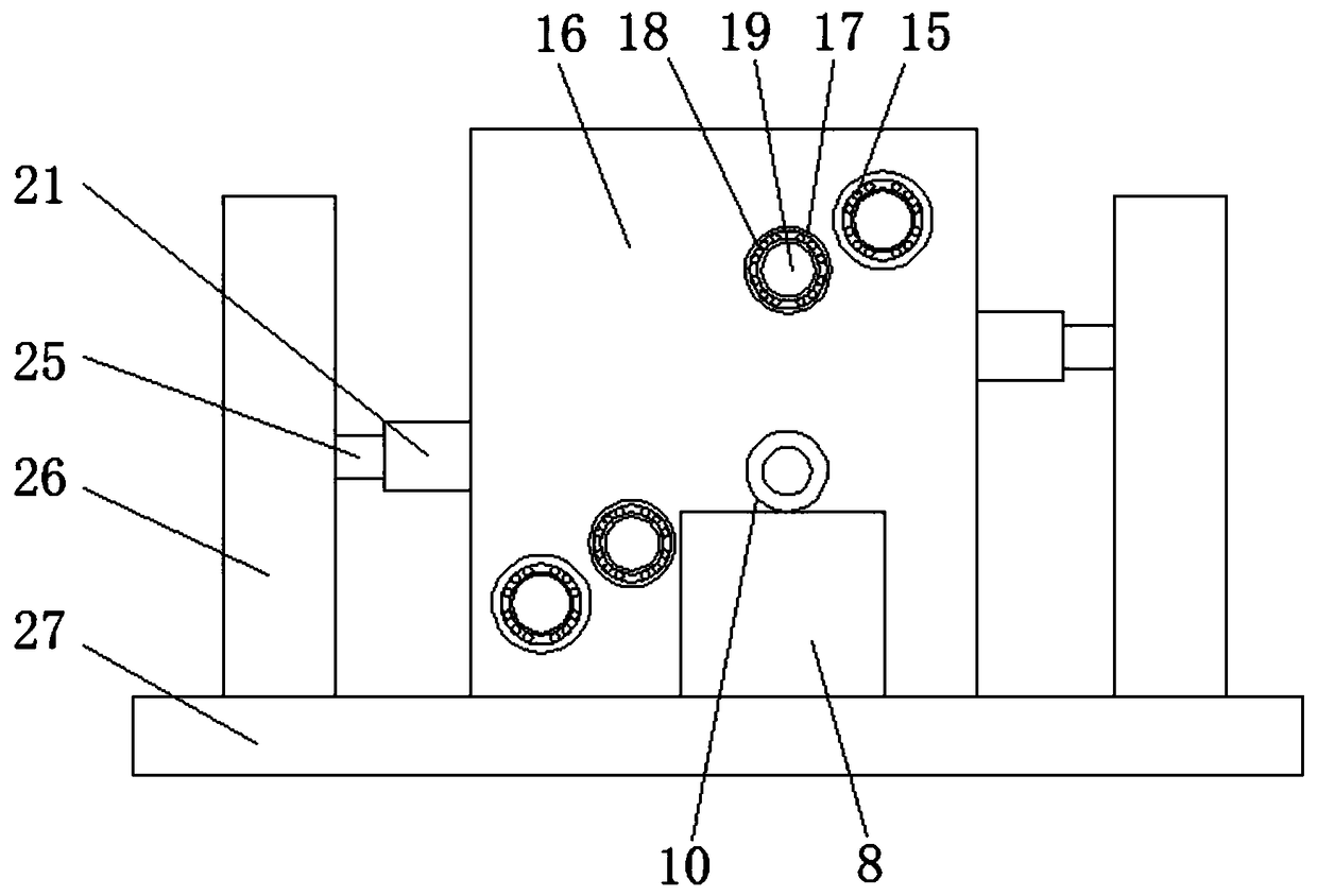 Dust removing device for shell fabric processing arrangement device