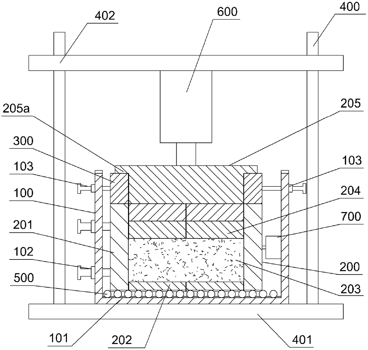 Test device and test method for horizontal stress of compacted soil