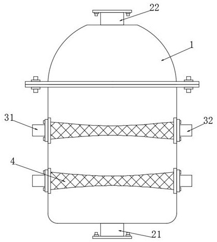 Double-layer inward-retreating type printing and dyeing waste gas treatment equipment