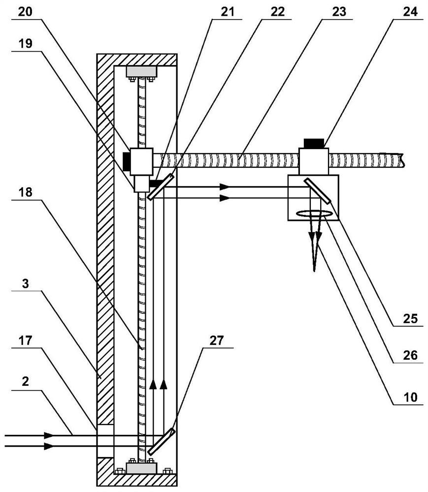 Laser shock peening device and method for welding seam part of spaceflight propellant storage tank