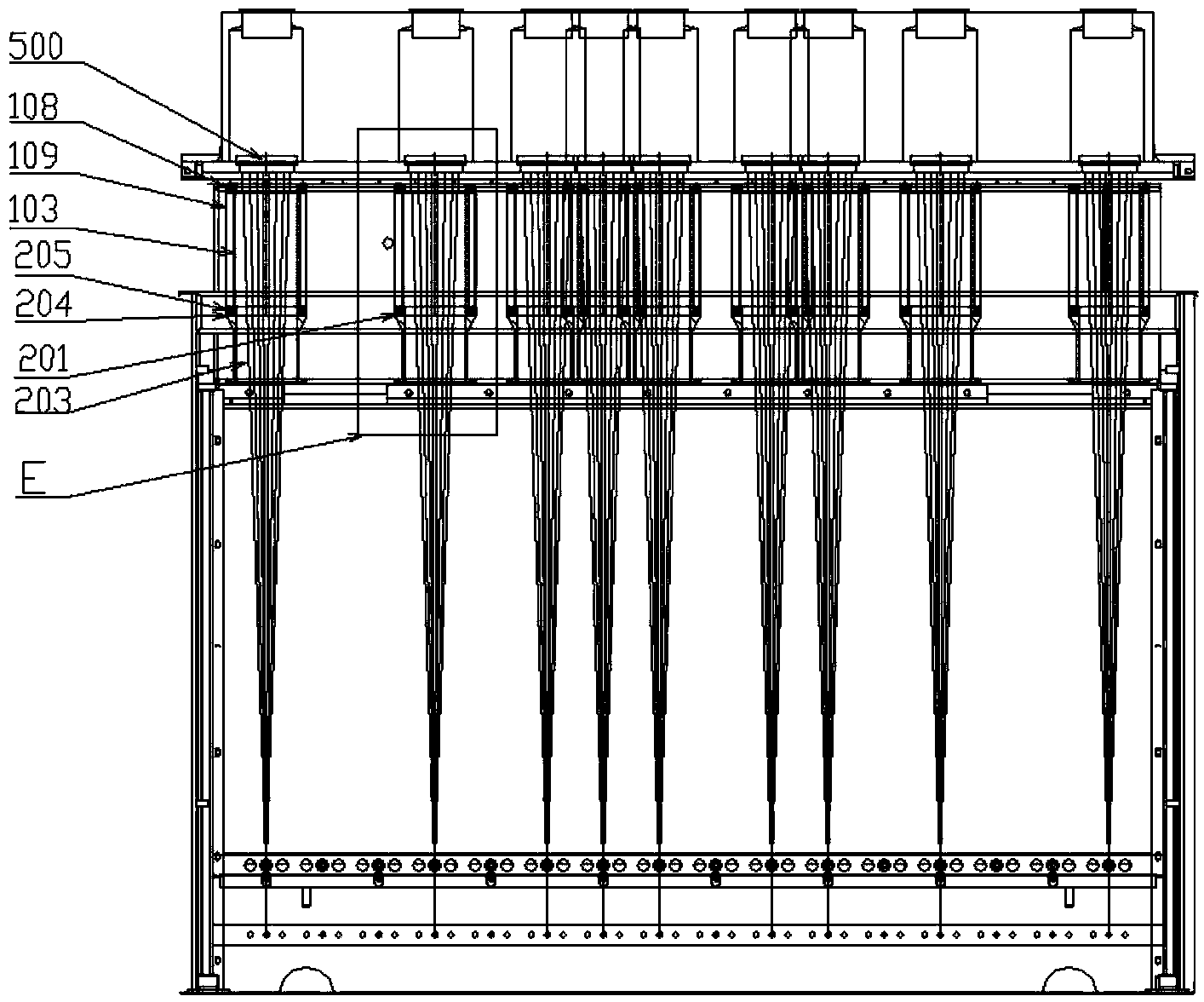 Multi-row synthetic tow cooling system