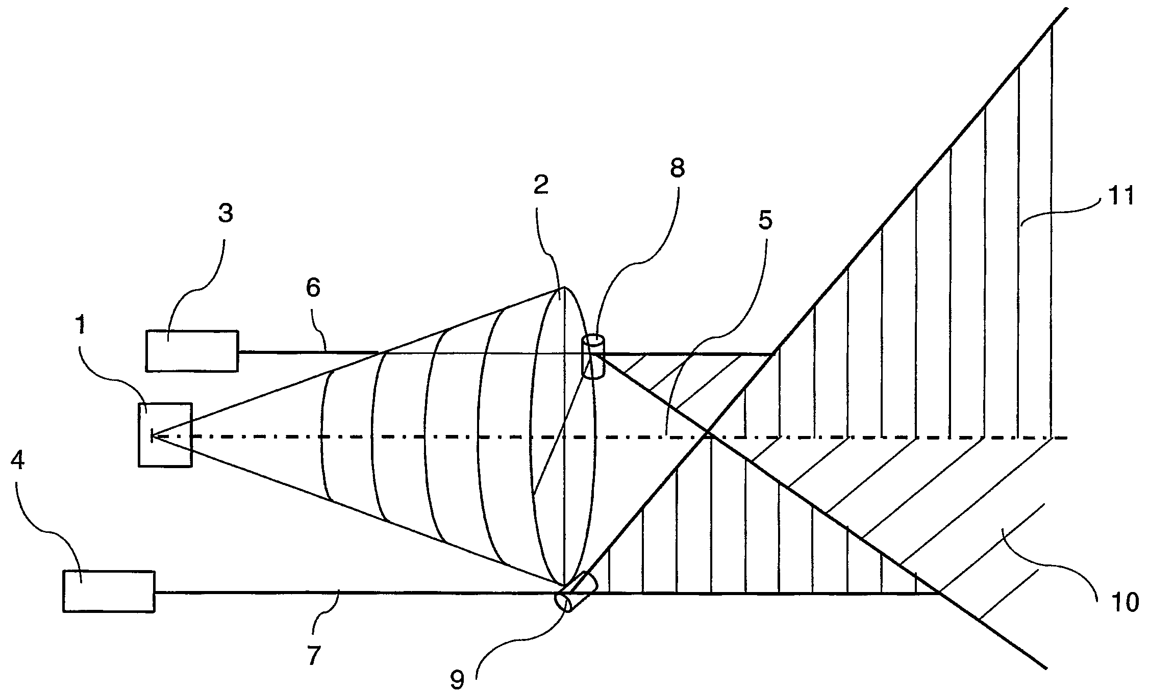 Sighting device and additional device for measuring, working, and/or operating with or without contact