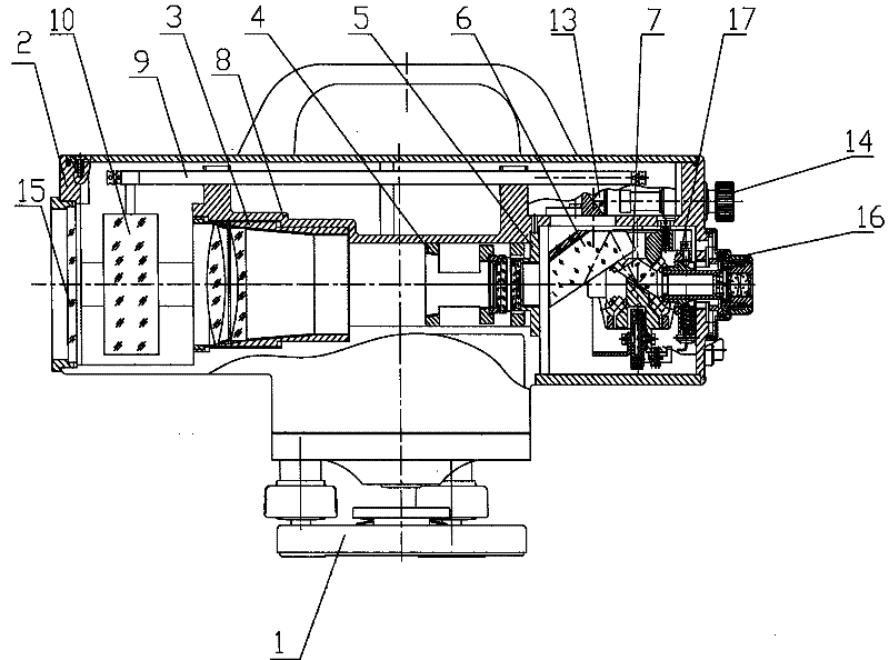 Automatic level with built-in micrometer panel and assembly method thereof