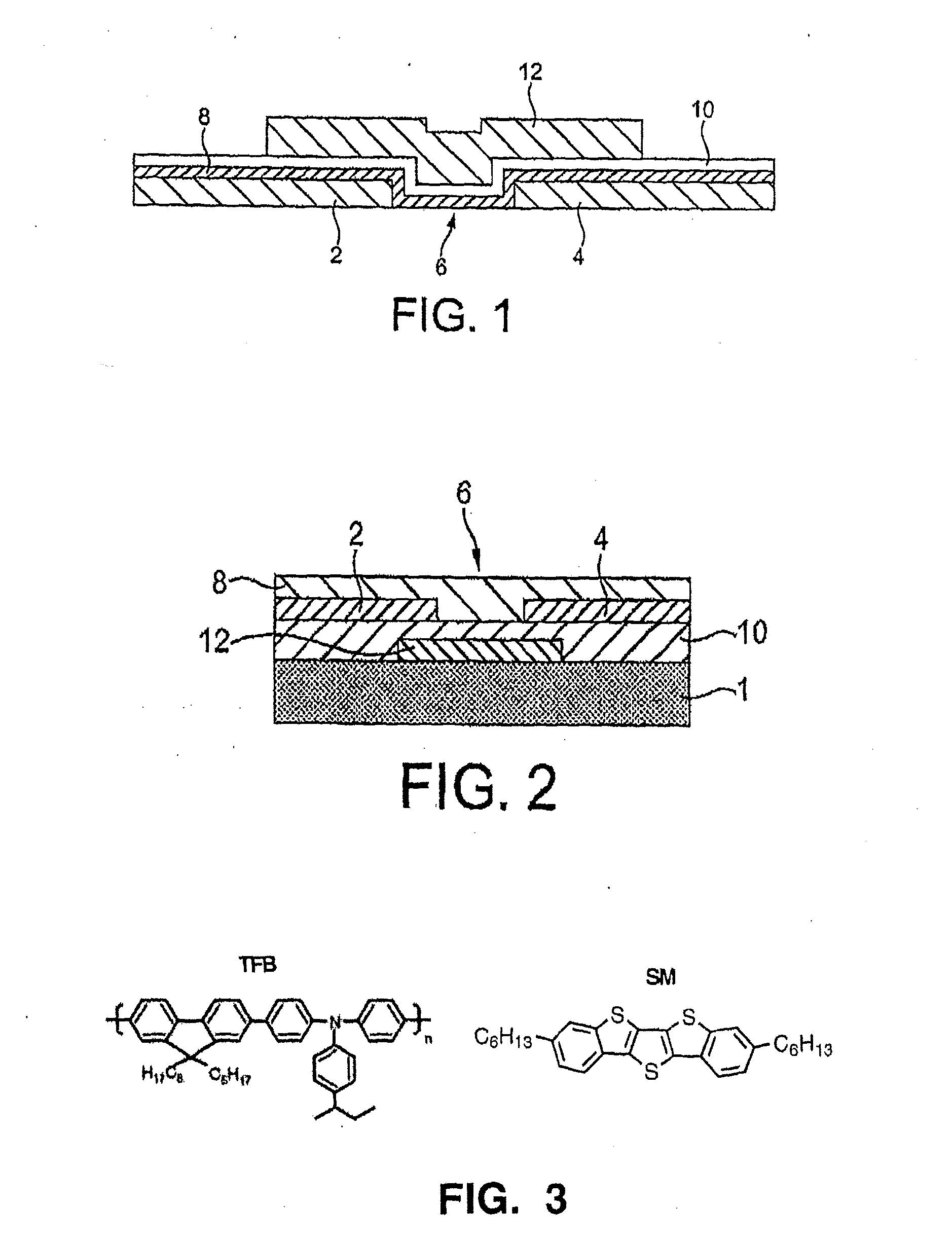 Low contact resistance organic thin film transistors