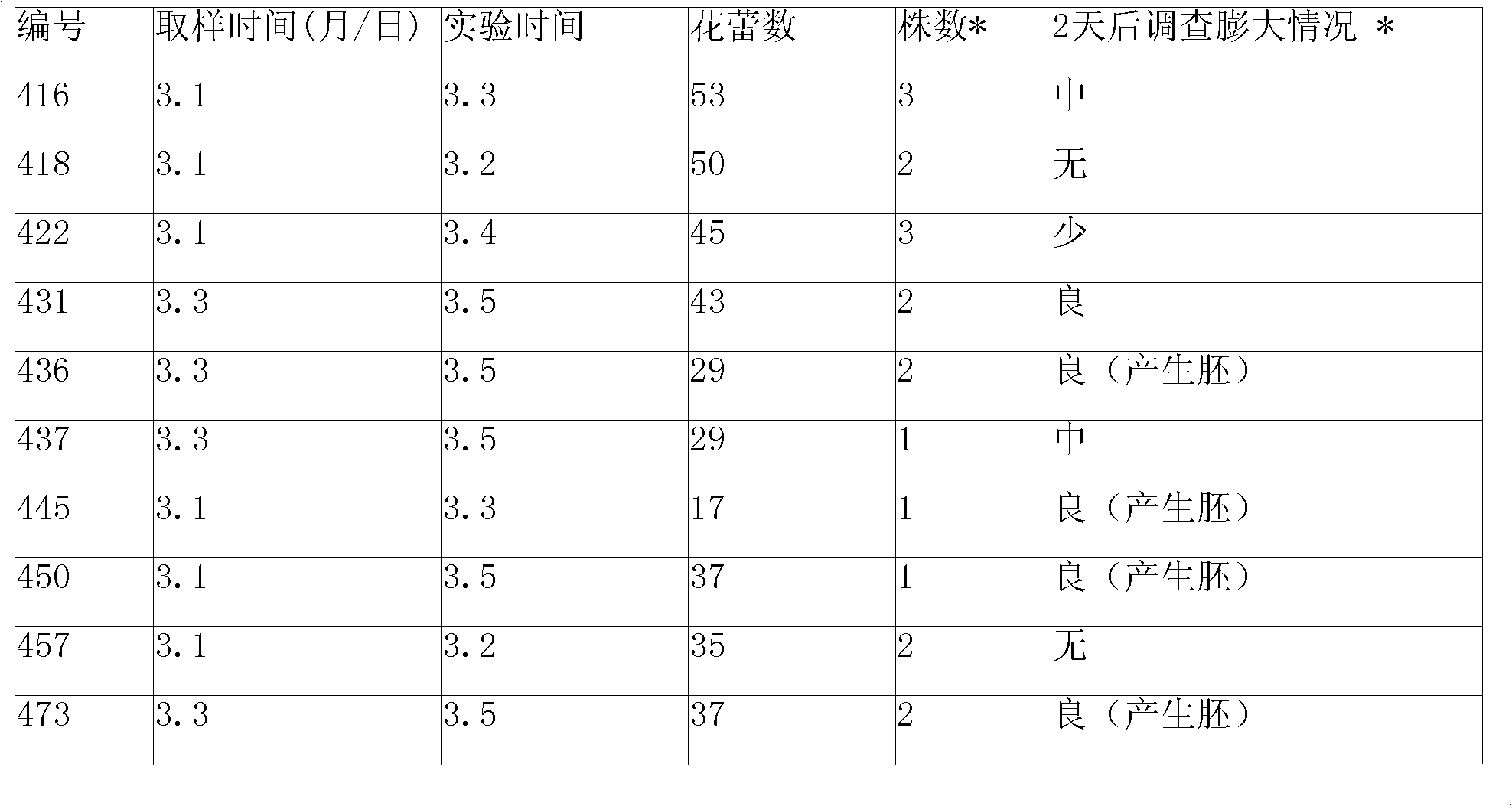 Cultivation method for cabbage type rape Isolated microspore plant strain