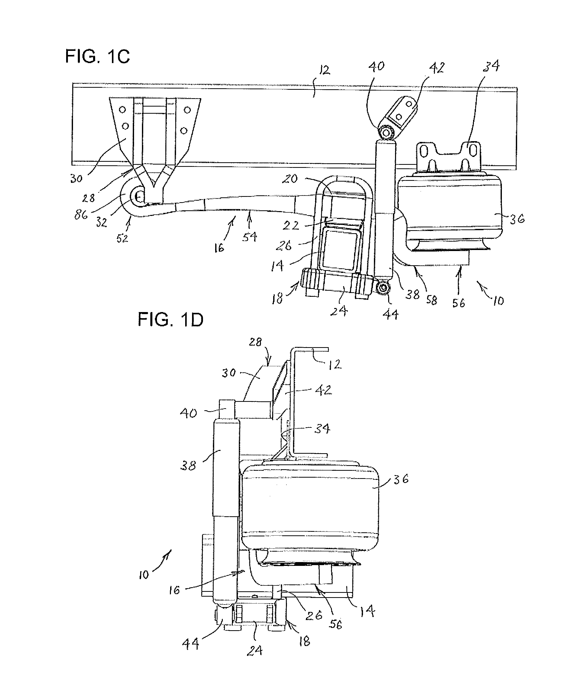 Multi-tapered suspension component