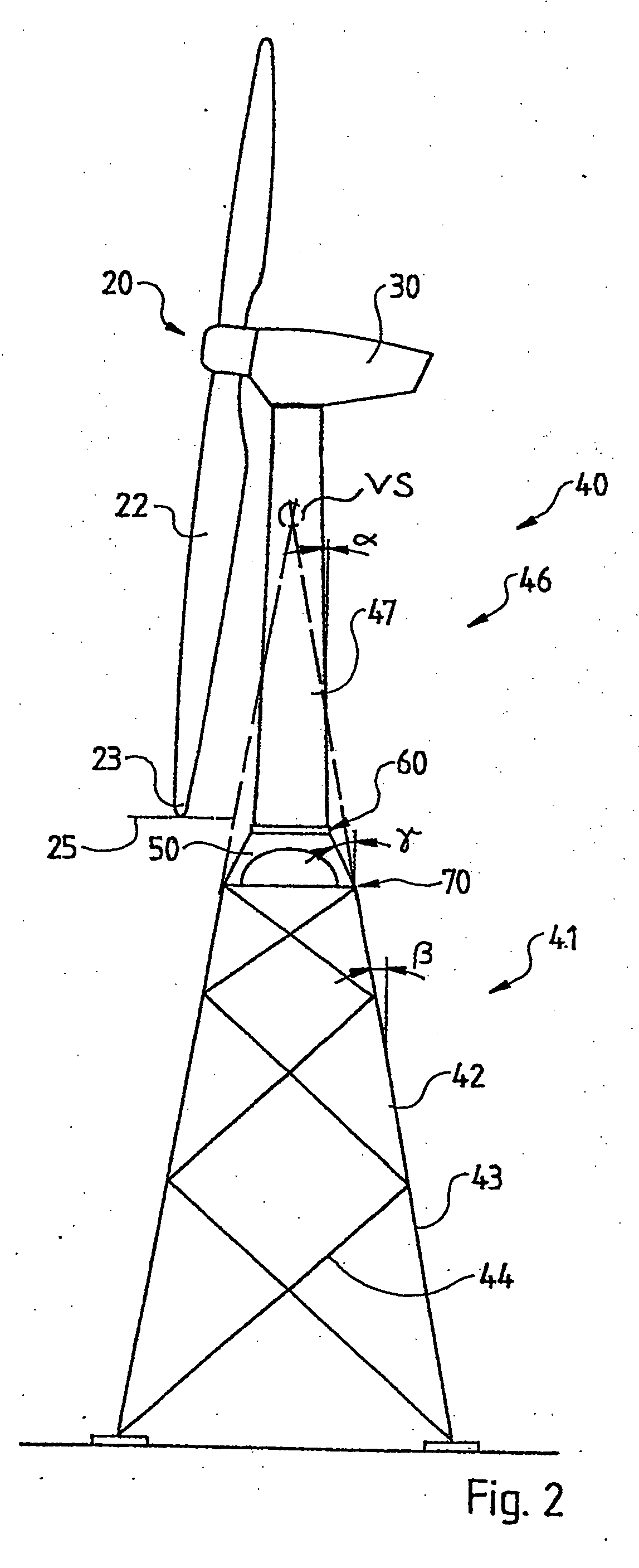 Tower for a wind power station