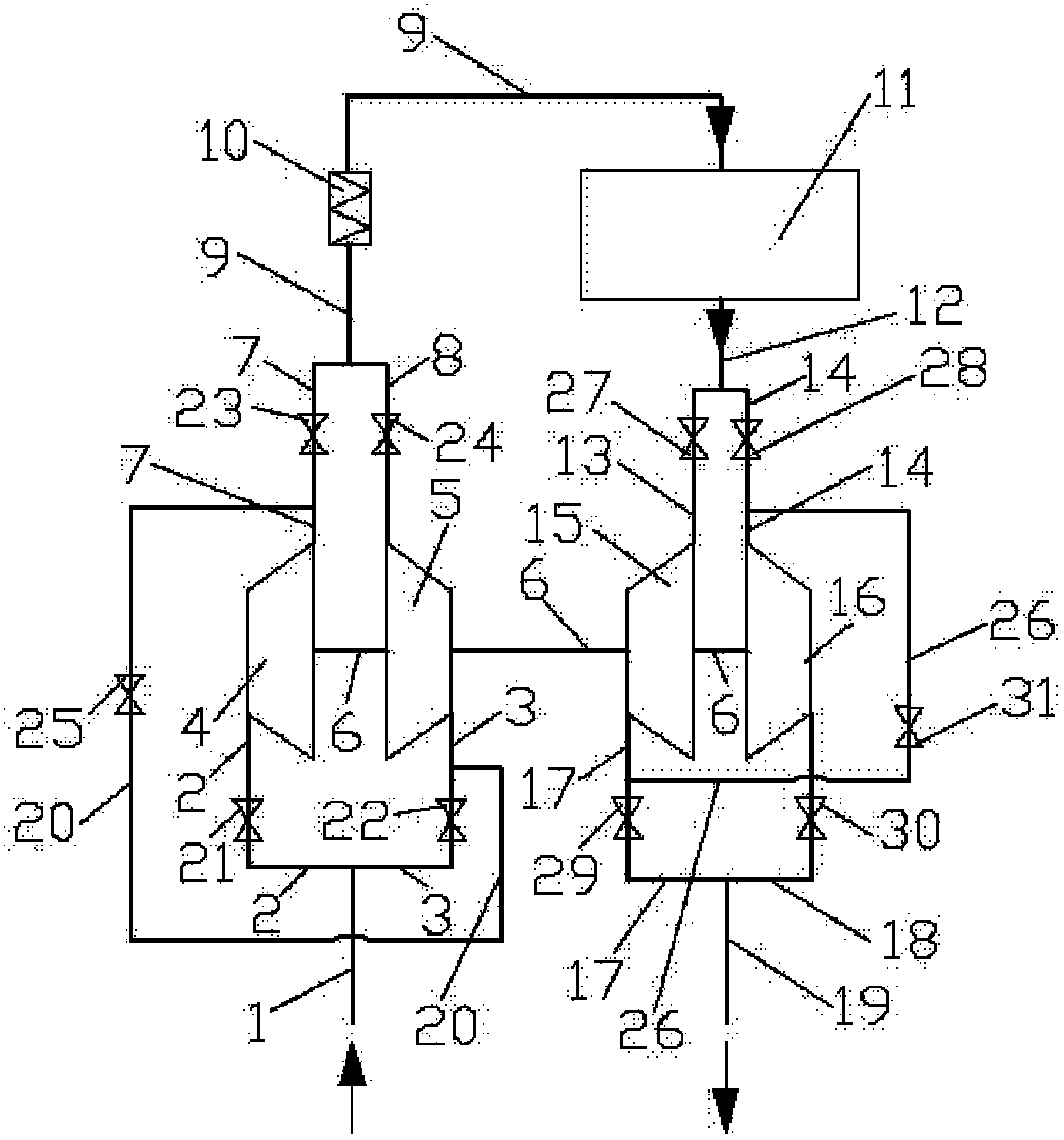 Double-turbine double-air-compressor turbocharging system