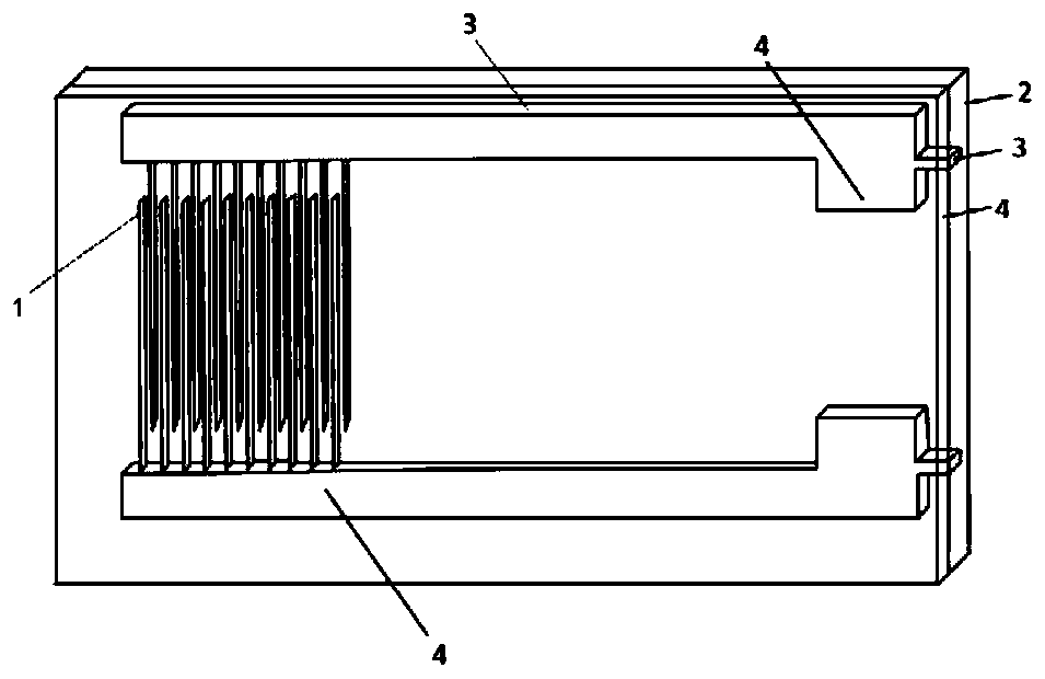 High temperature-resistant interdigital electrode for protecting outer surfaces of glass glazes and preparation method and application thereof