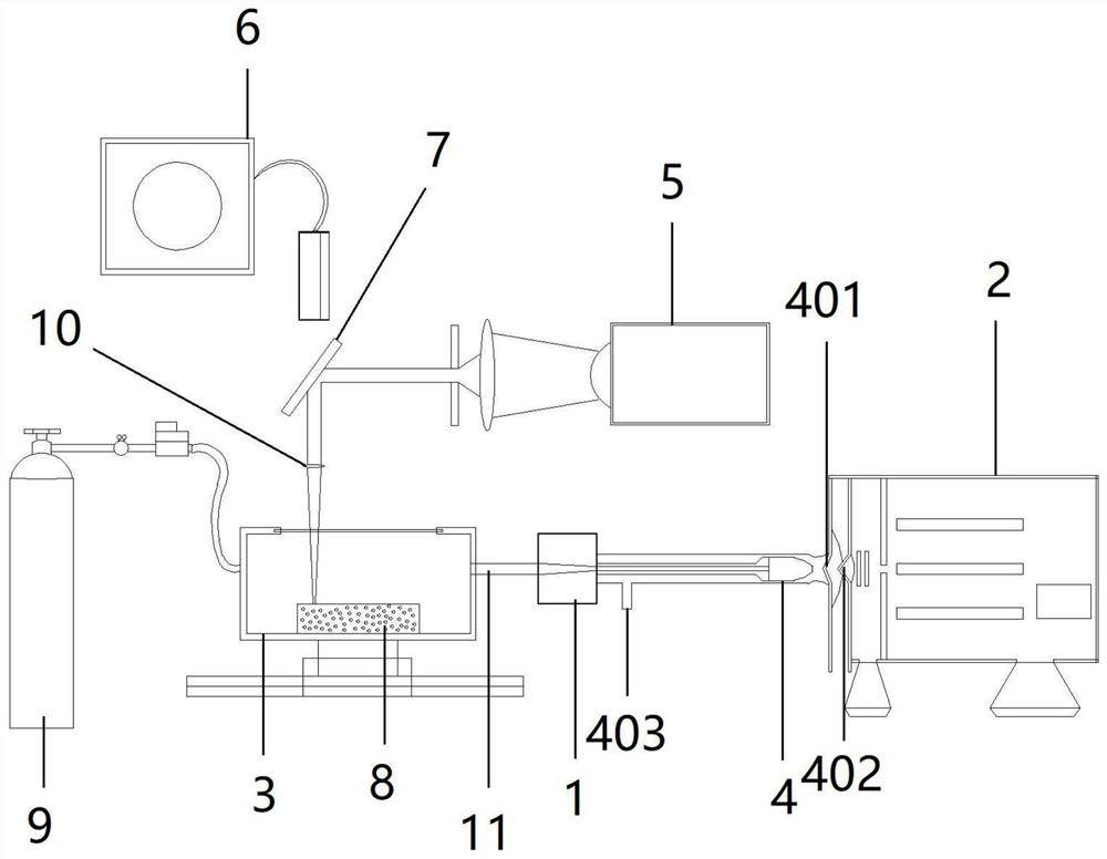 Aerosol sample injection focusing device of laser ablation plasma mass spectrometer