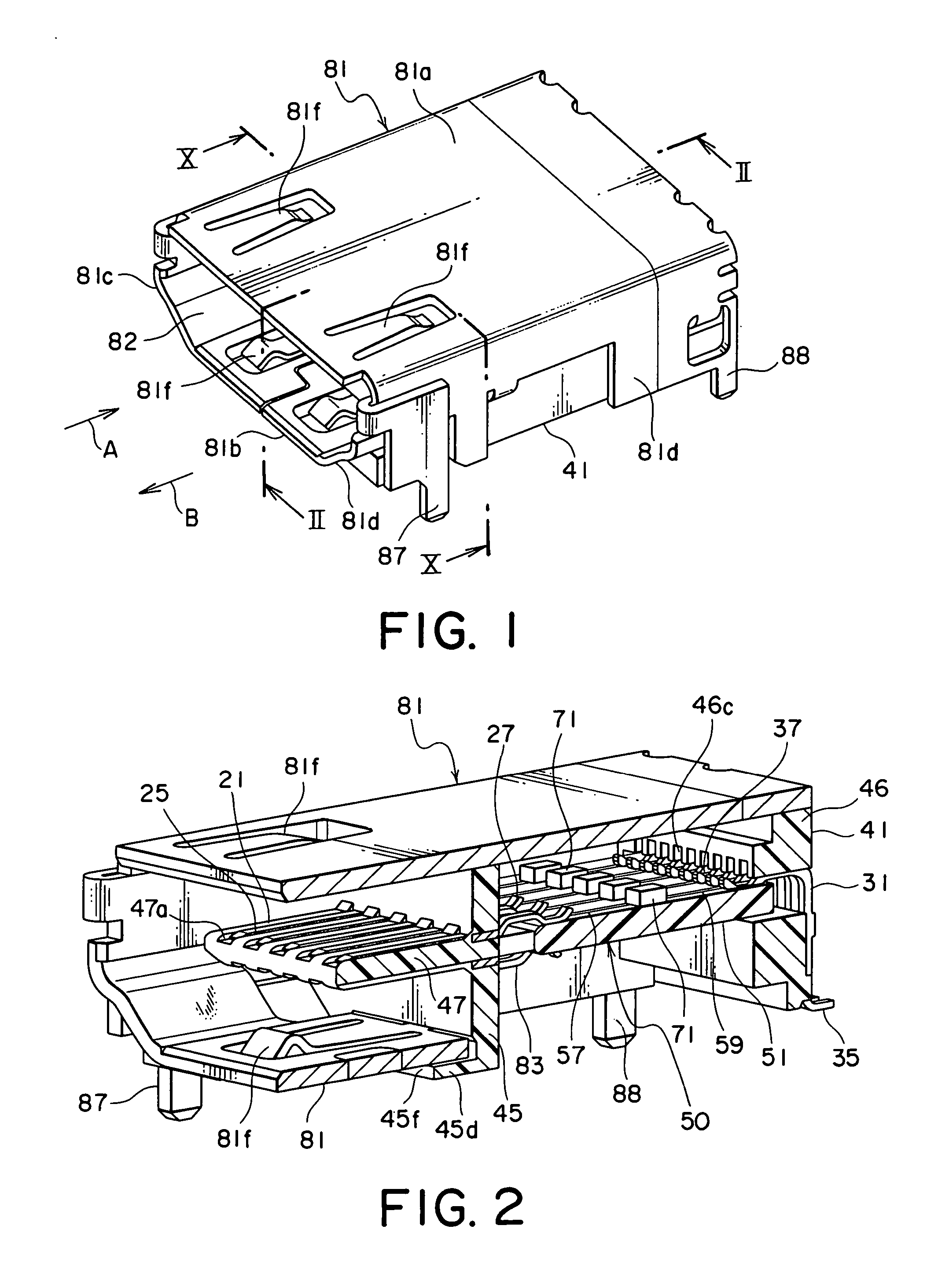 Connector having an electronic element built therein without disturbing a characteristic impedance