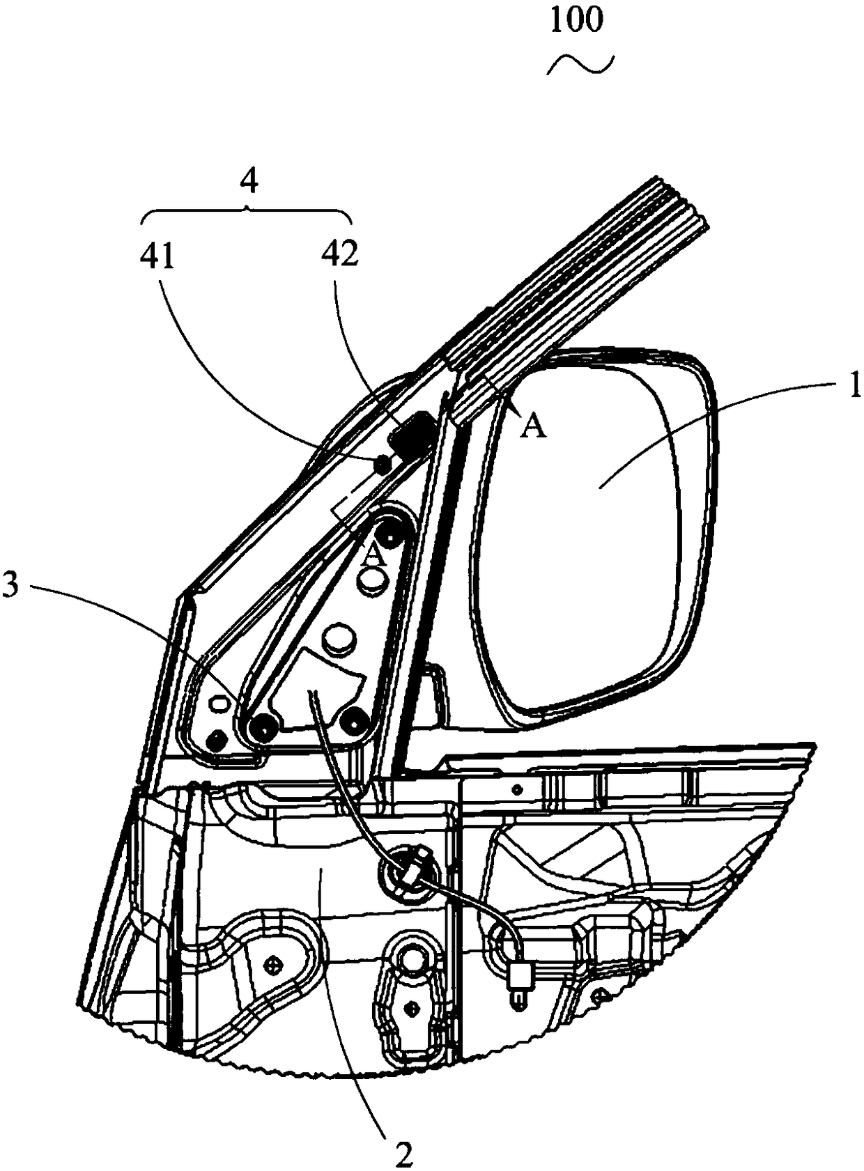 Rearview mirror installing structure and automobile