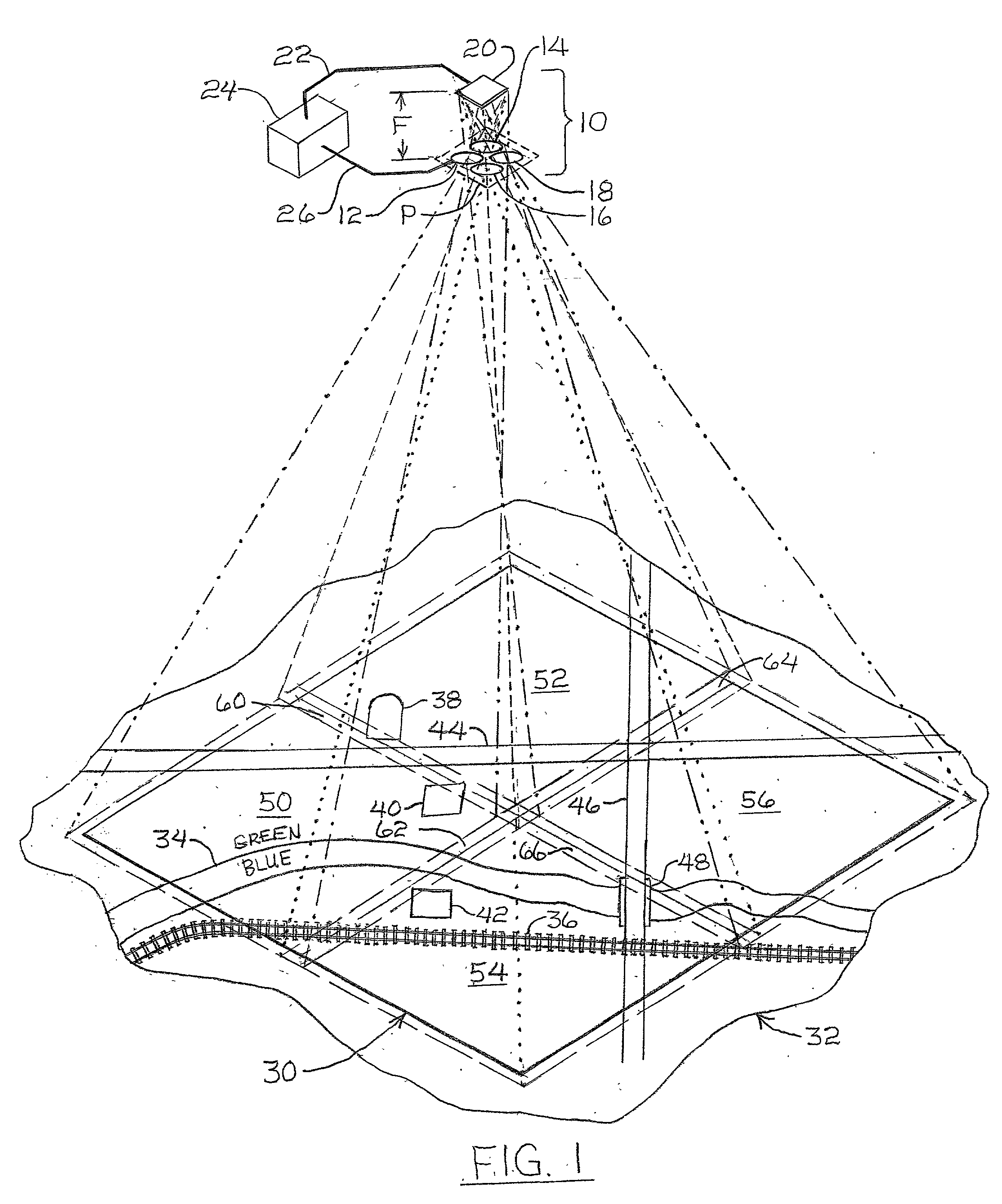 Self-calibrating, digital, large format camera with single or mulitiple detector arrays and single or multiple optical systems