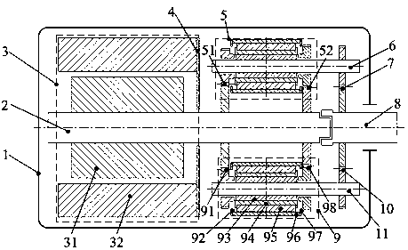 A highly integrated power system of motor and four-speed electromagnetic direct drive transmission