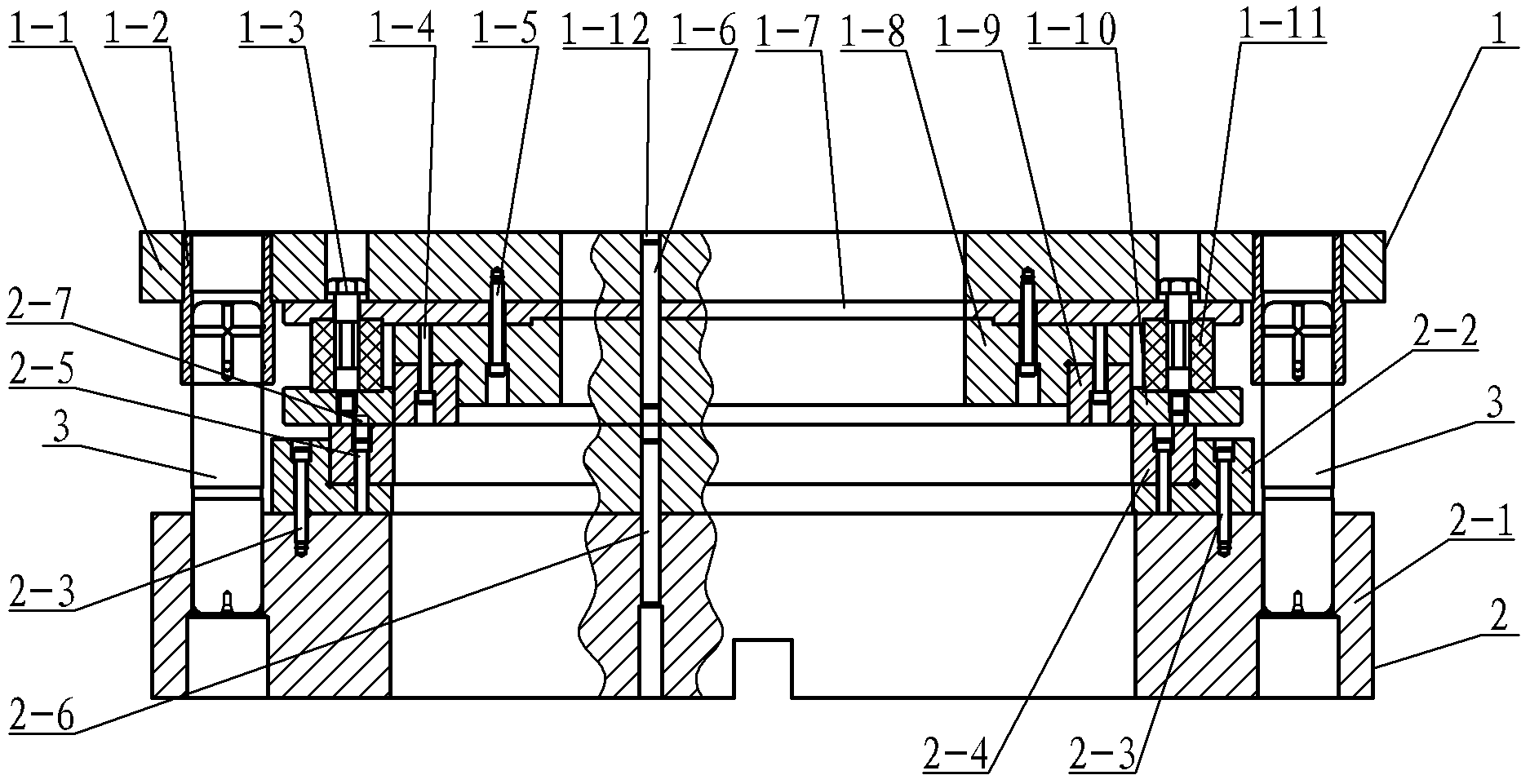 Large-scale embedded blanking mould