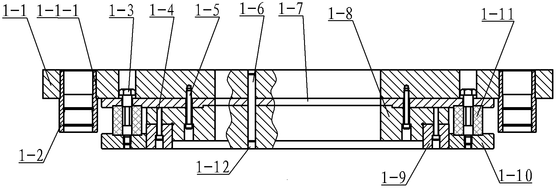 Large-scale embedded blanking mould